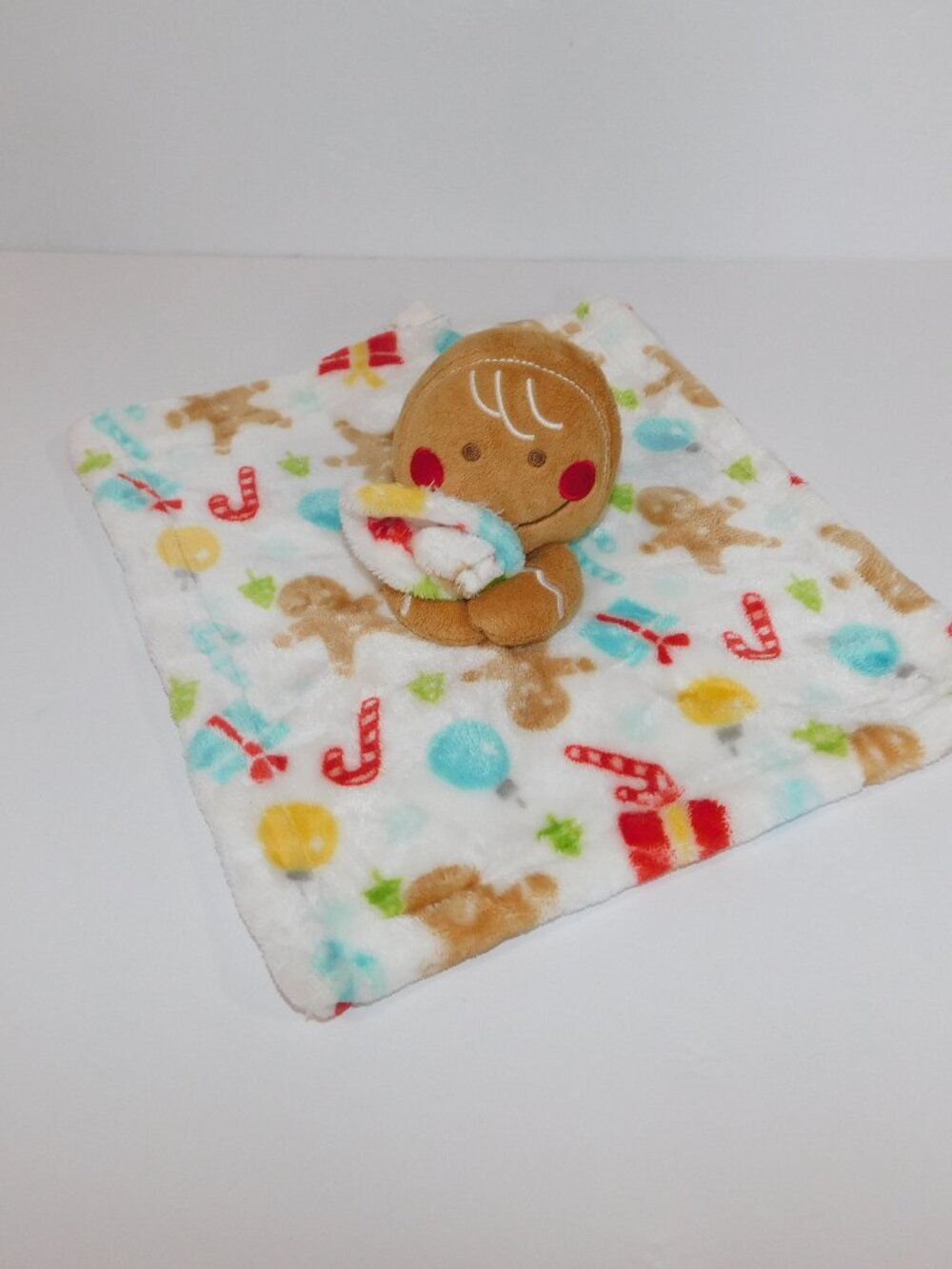 Baby's First Nemcor Gingerbread Man Security Blanket Plush Baby Lovey Christmas